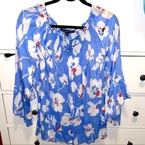 Floral blue blouse